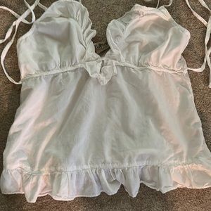 Juicy Couture White Cotton (Medium)Frilly Adorable Top with spaghetti straps